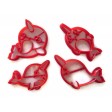 Kawaii Narwhal cookie cutter fondant cutter set